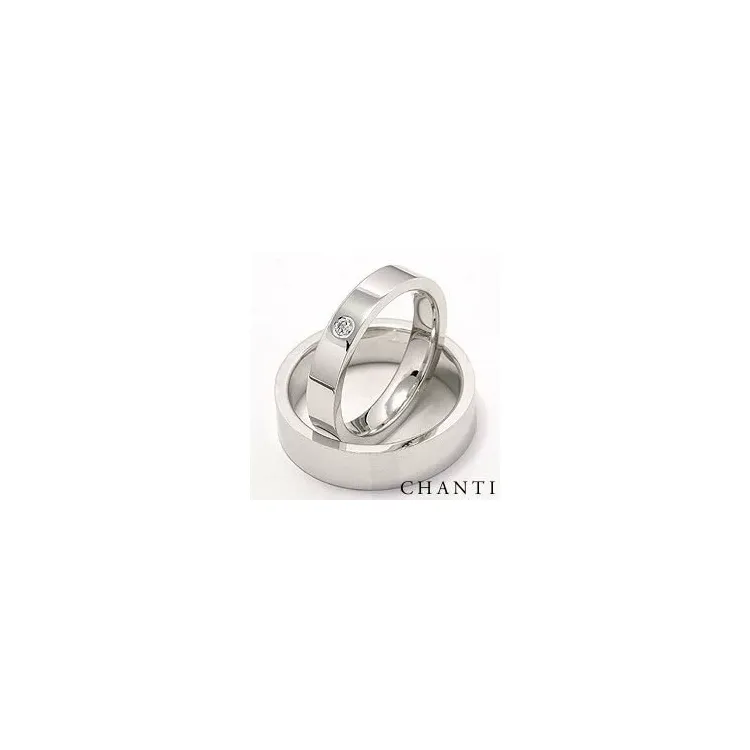 Vigselsringar i 14  karat vitguld 0,05 ct - set