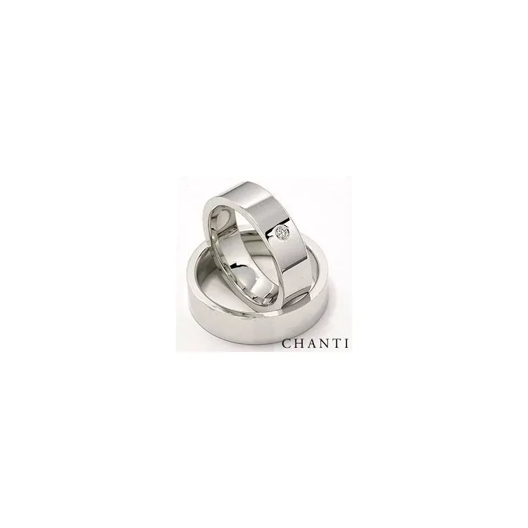 Vigselsringar i 14  karat vitguld 0,05 ct - set