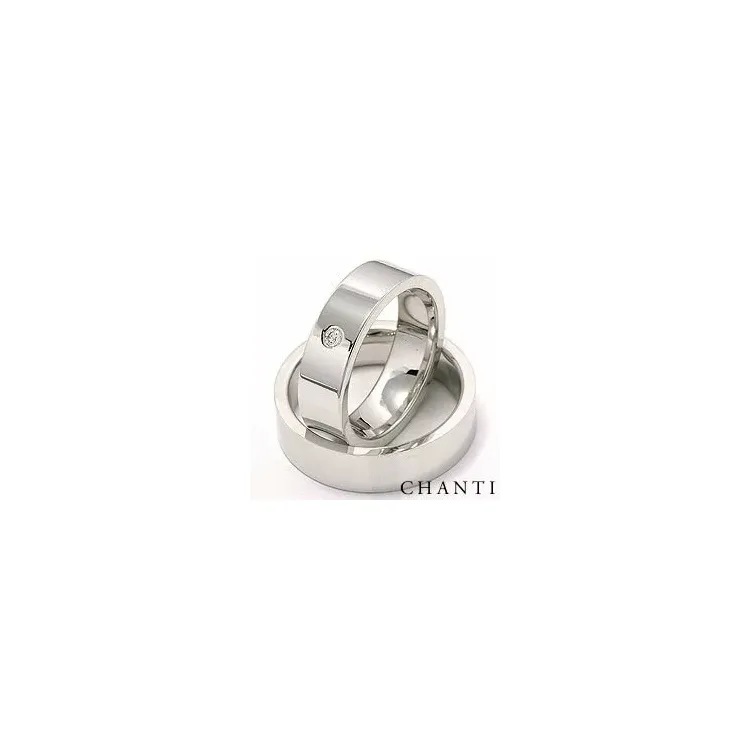 Vigselsringar i 14  karat vitguld 0,05 ct - set
