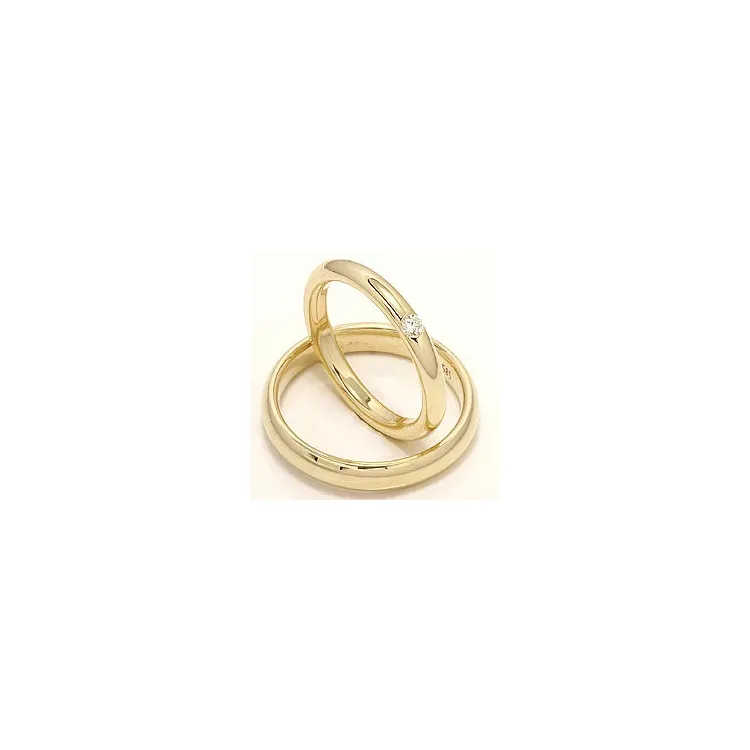 Vigselsringar i 14  karat guld 0,07 ct - set
