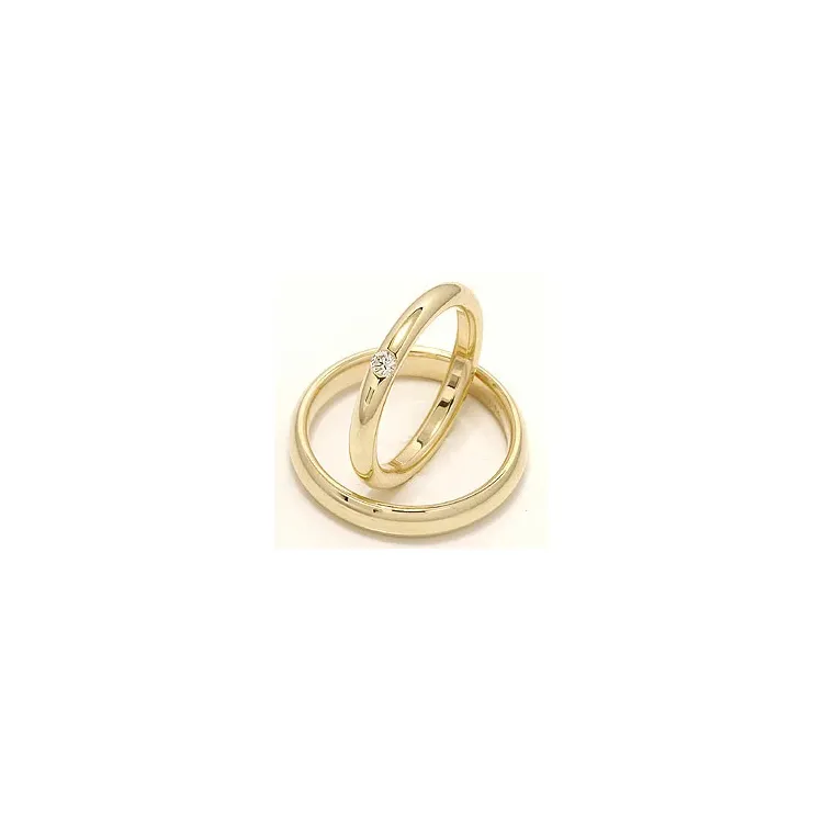 Vigselsringar i 14  karat guld 0,07 ct - set