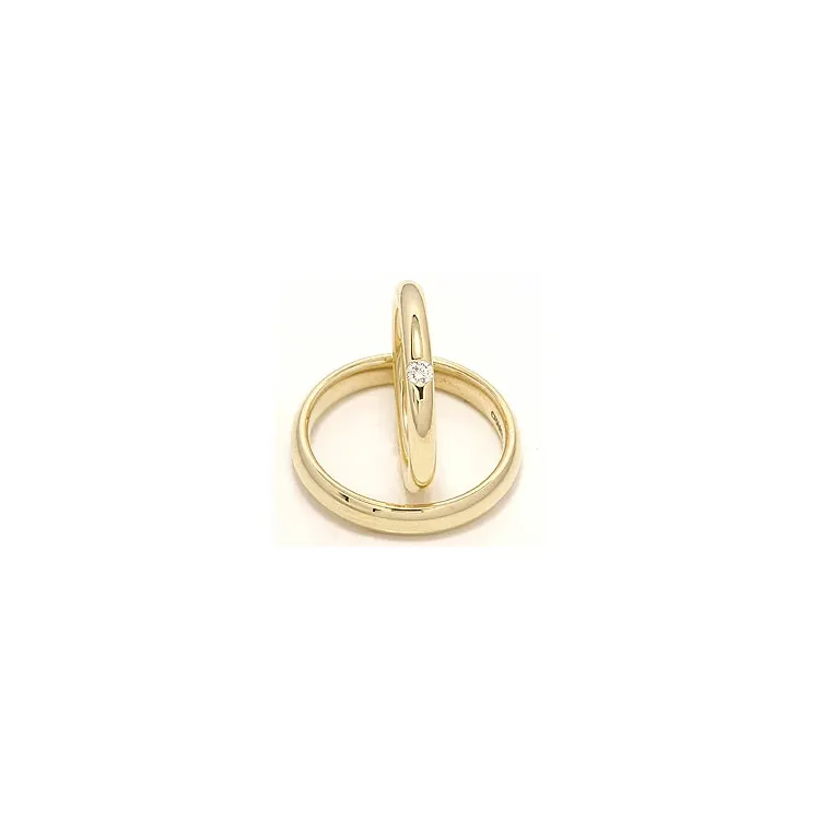 Vigselsringar i 14  karat guld 0,07 ct - set
