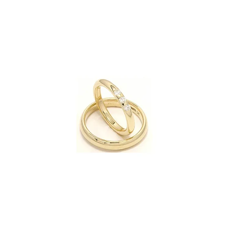 Vigselsringar i 14  karat guld 0,21 ct - set
