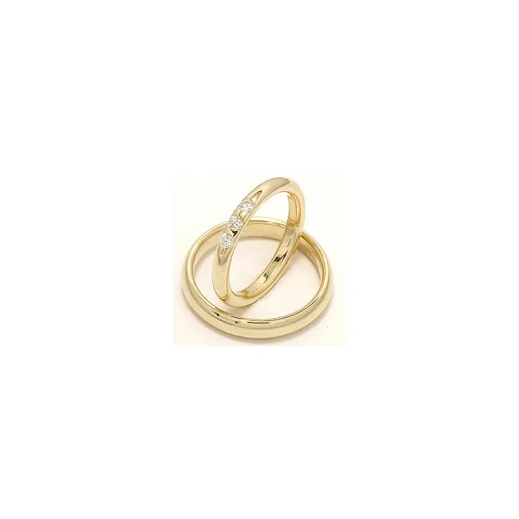 Vigselsringar i 14  karat guld 0,21 ct - set