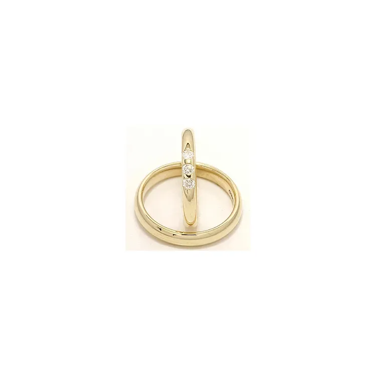 Vigselsringar i 14  karat guld 0,21 ct - set