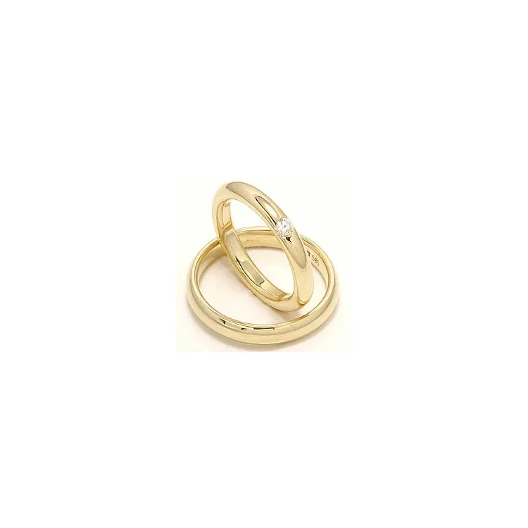 Vigselsringar i 14  karat guld 0,12 ct - set