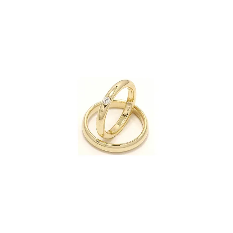 Vigselsringar i 14  karat guld 0,12 ct - set
