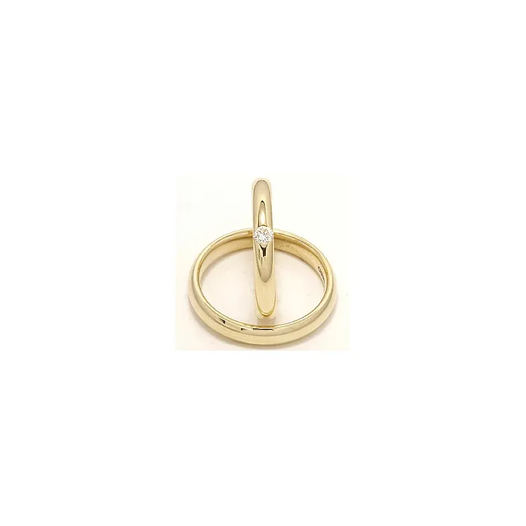 Vigselsringar i 14  karat guld 0,12 ct - set
