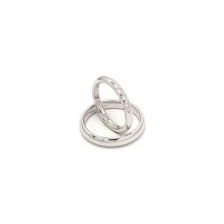 Vigselsringar i 14  karat vitguld 0,21 ct - set