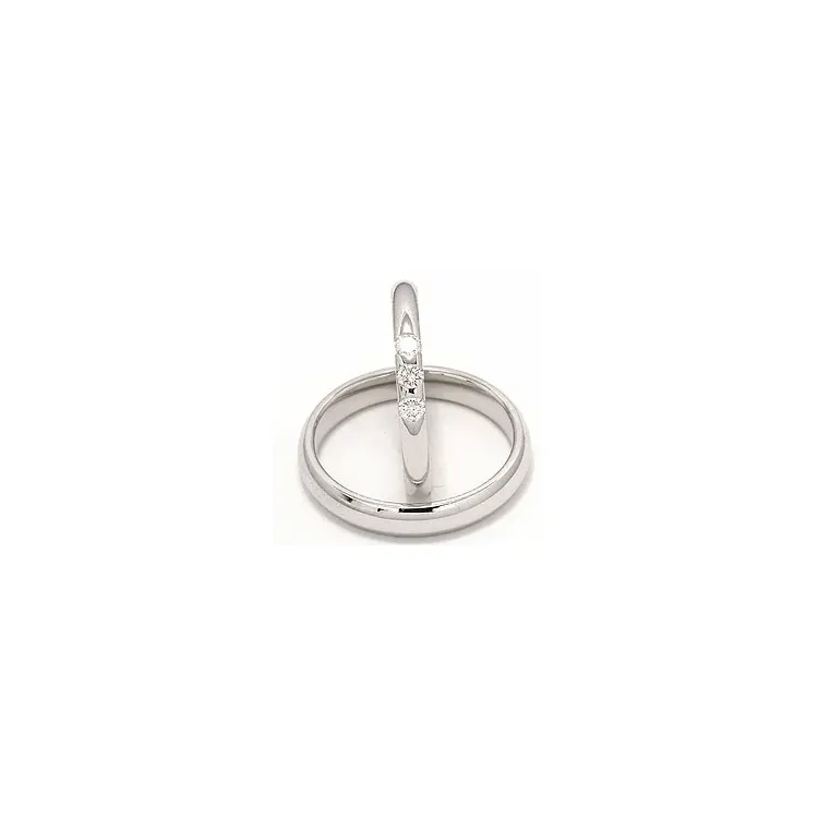 Vigselsringar i 14  karat vitguld 0,21 ct - set