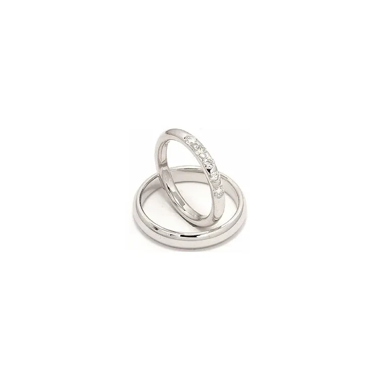 Vigselsringar i 14  karat vitguld 0,35 ct - set