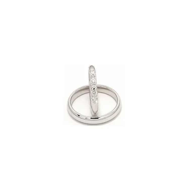 Vigselsringar i 14  karat vitguld 0,35 ct - set