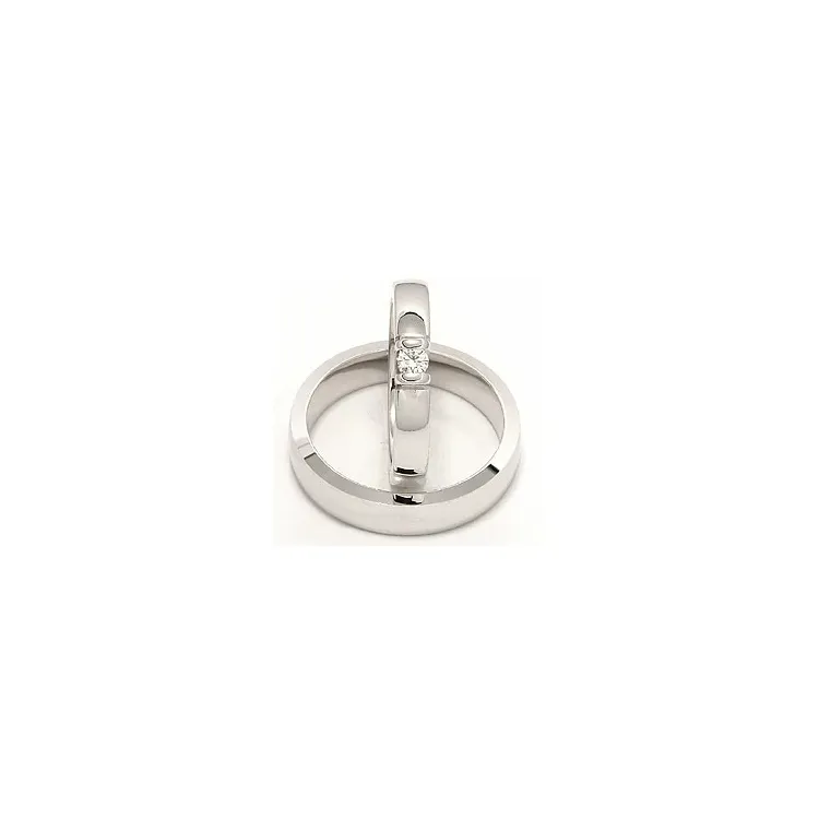 Vigselsringar i 14  karat vitguld 0,15 ct - set