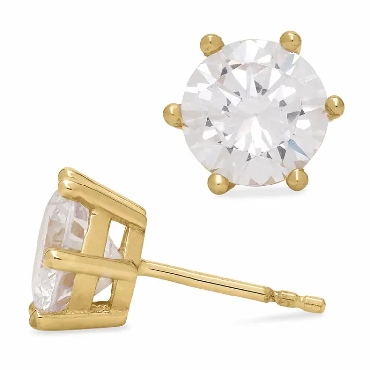 8-8,5 mm zirkon örhängestift i förgyllt silver