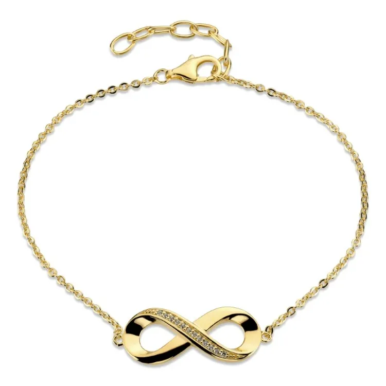 infinity armband i förgyllt silver