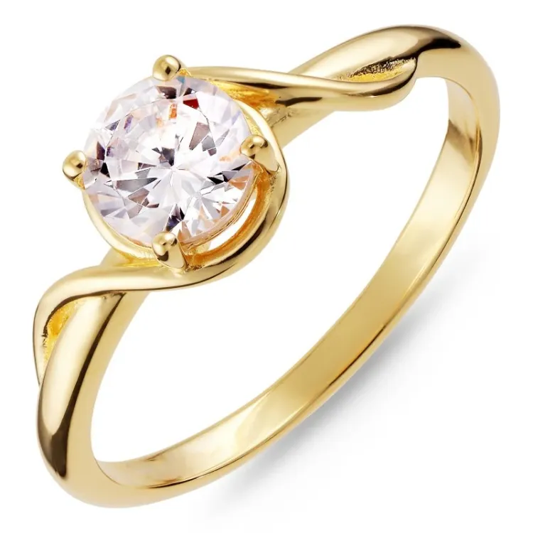 zirkon ring i förgyllt silver