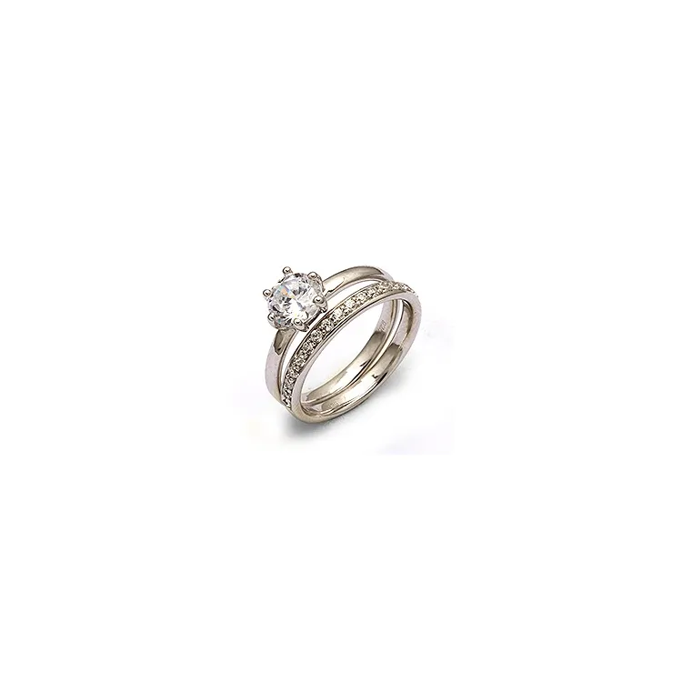 Vit zirkon silver ring i silver