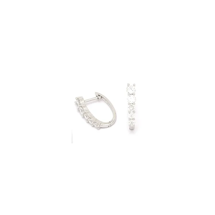 14 mm zirkon creoler örhängen i rhodinerat silver