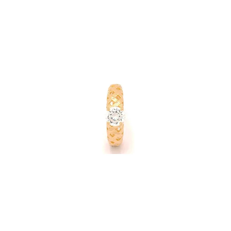 zirkon ring i förgyllt silver