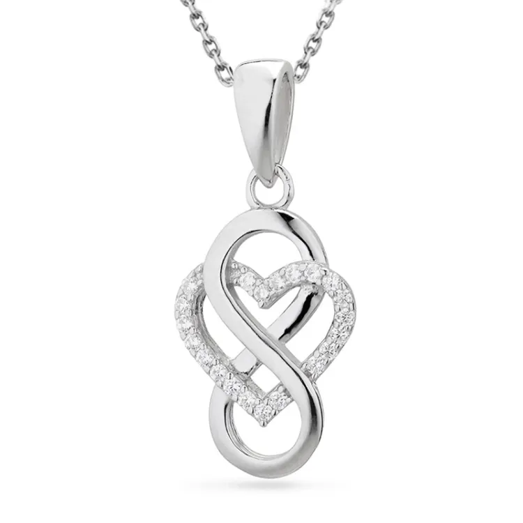 hjärta infinity hängen med halskedja i silver