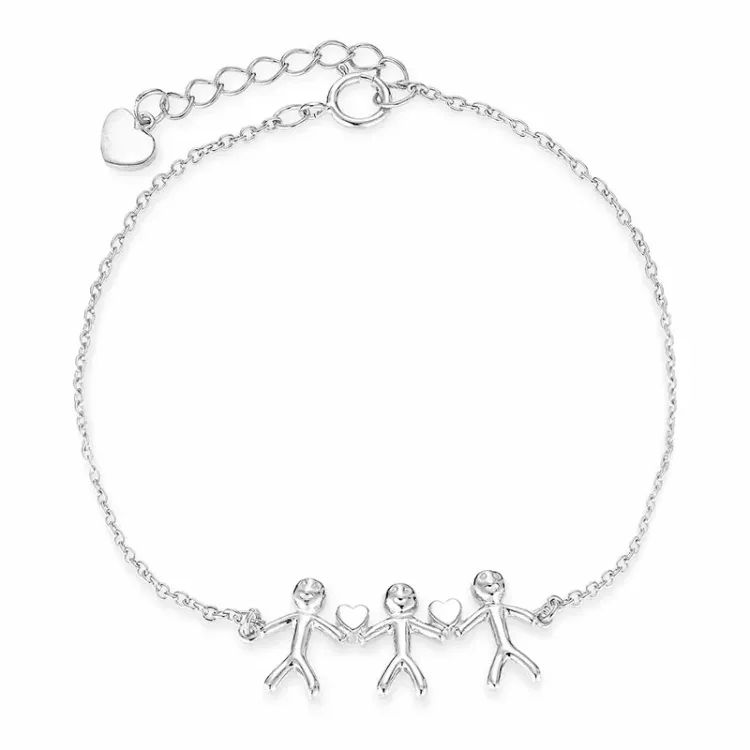 familj armband i silver