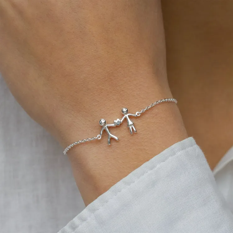 familj armband i silver