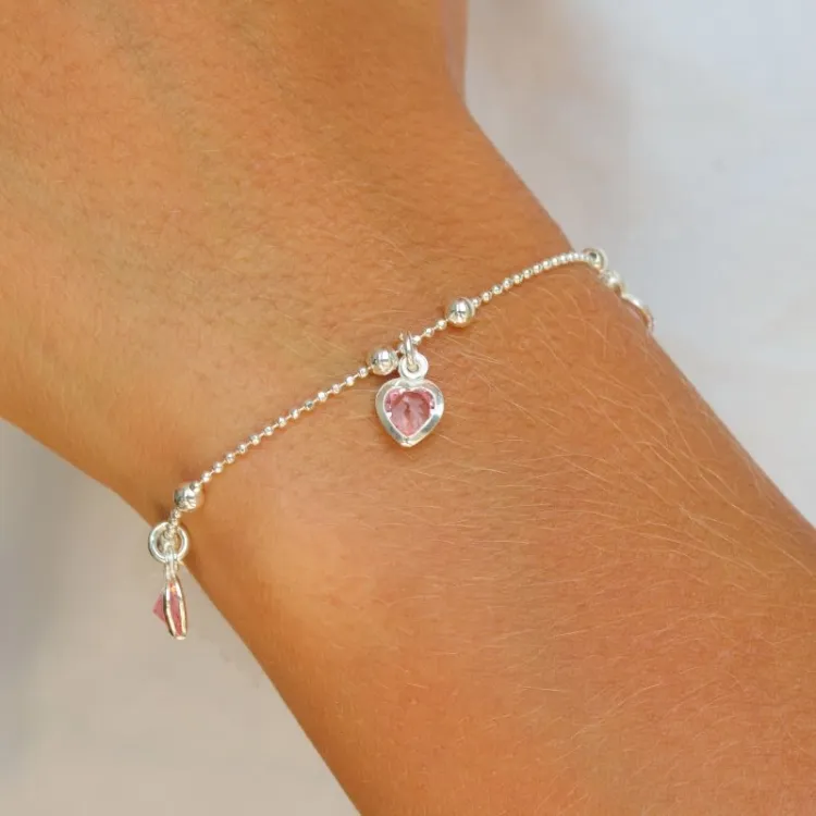 hjärta armband i silver med hängen i silver - Little Ones