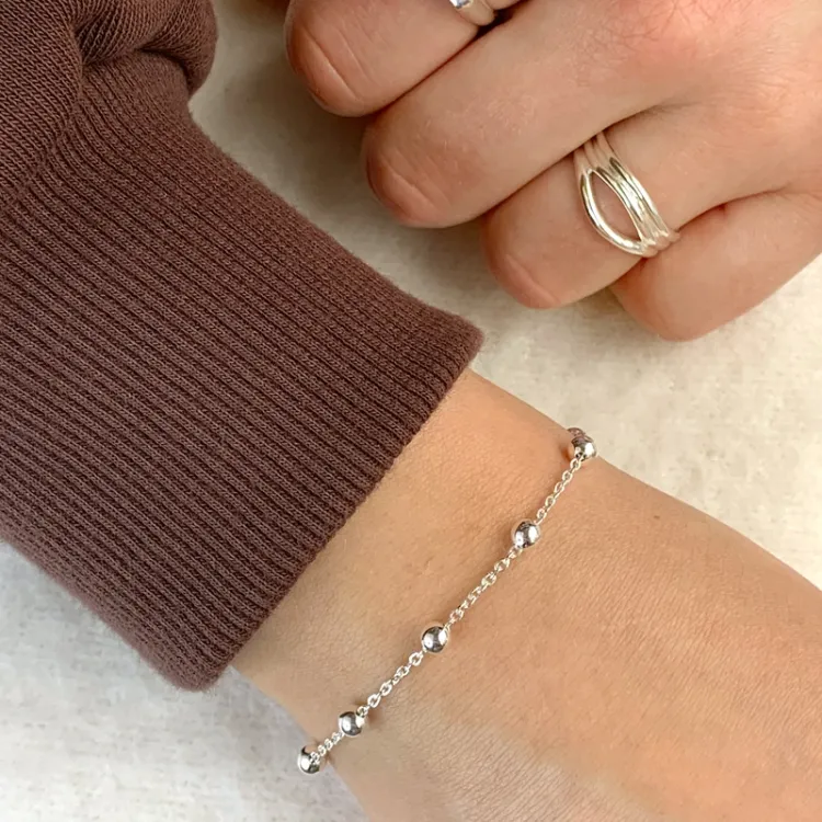 kulkedjearmband i silver  x 4,0 mm 
