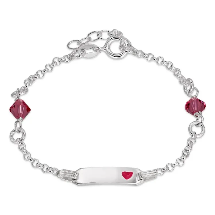 rosa barnarmband i silver med hängen i silver - Little Ones