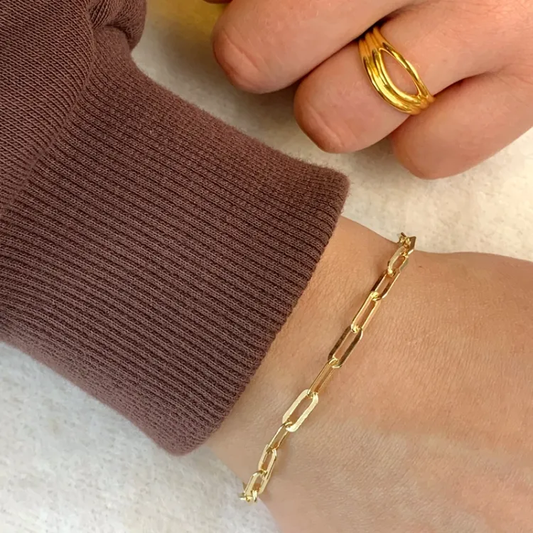 armband i förgyllt silver  x 4,0 mm 
