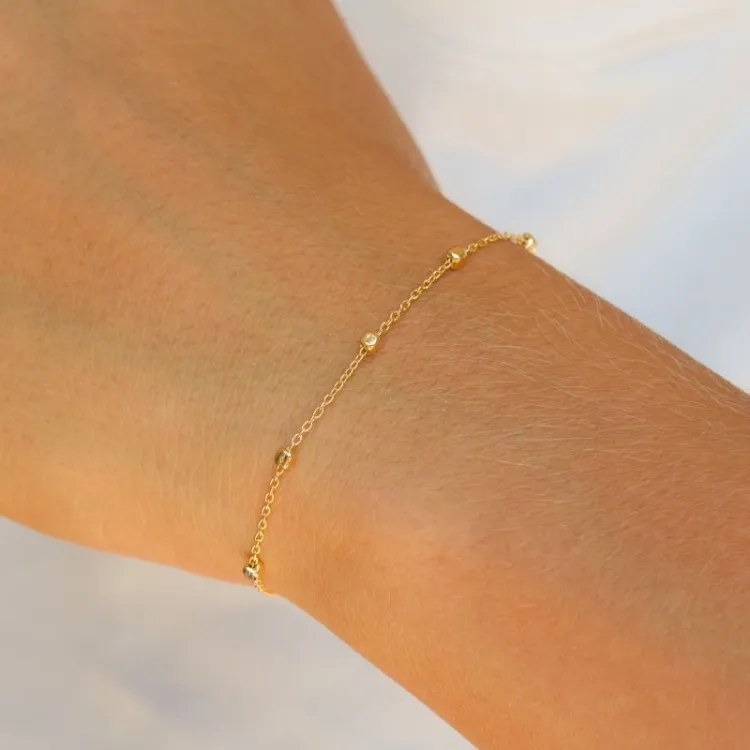 kulkedjearmband i förgyllt silver  x 2,1 mm 