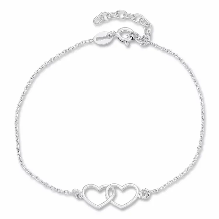 hjärta armband i silver med hängen i silver