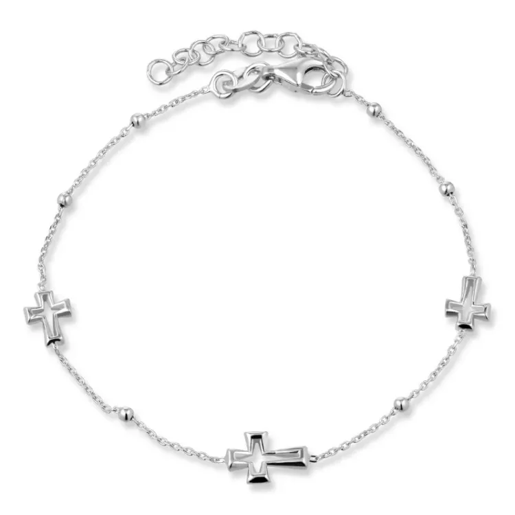 kors armband i silver med hängen i silver