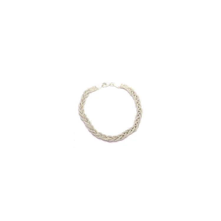 Flätat armband i silver x 4,6 mm