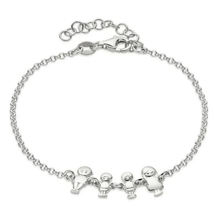 familj armband i silver med Far - Son - Son - Mor i silver