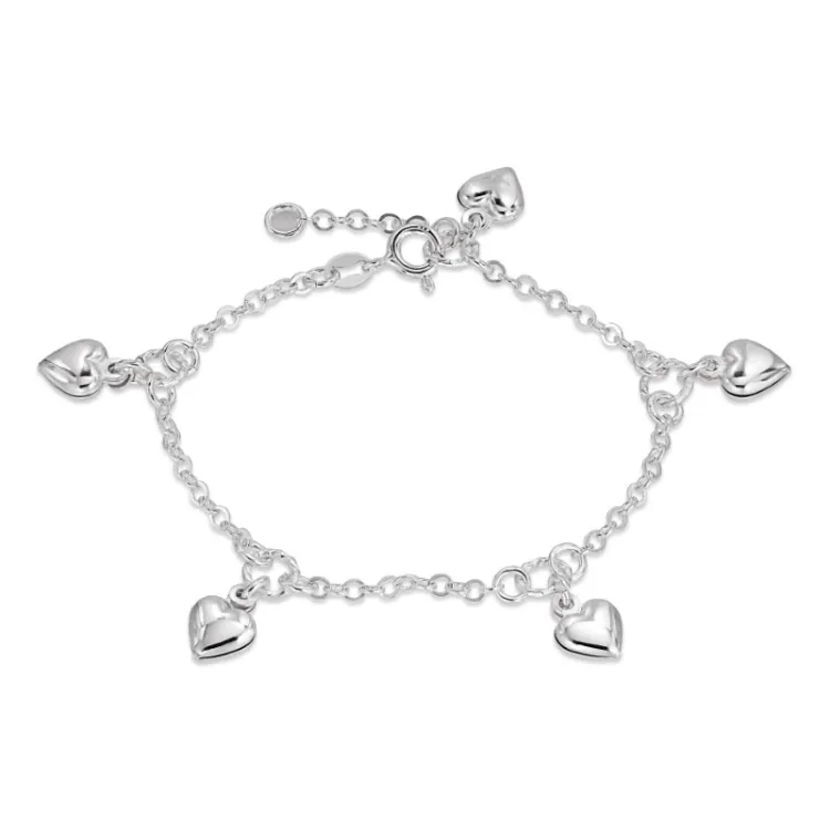 Hjärta armband i silver med hängen i silver
