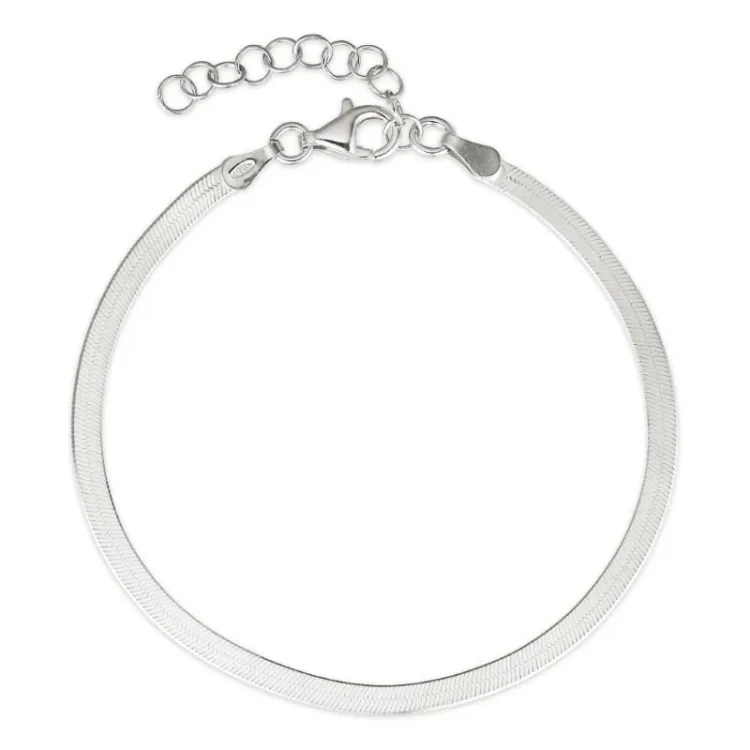 platt ormarmband i silver  x 2,5 mm
