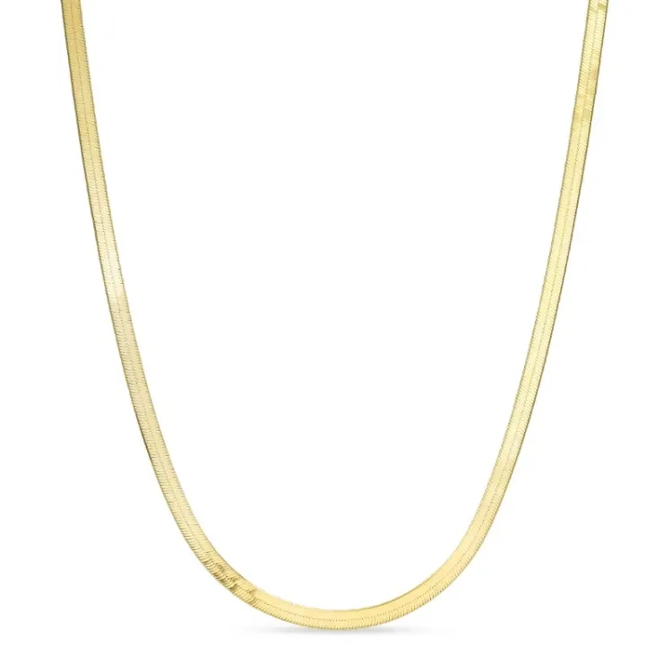 platt ormhalskedja i förgyllt silver 40 plus 5 cm x 