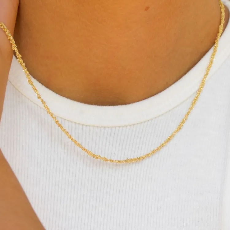 halsband i förgyllt silver 40 plus 5 cm x