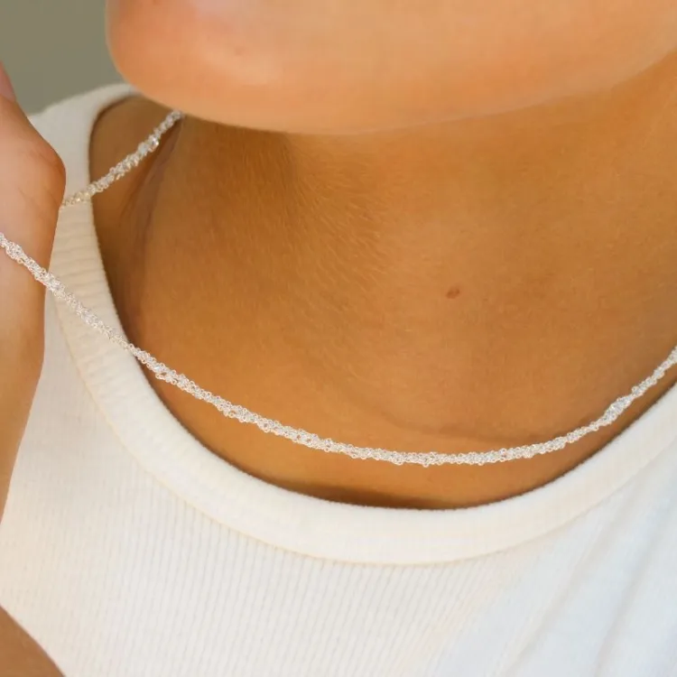halsband i silver 40 plus 5 cm x