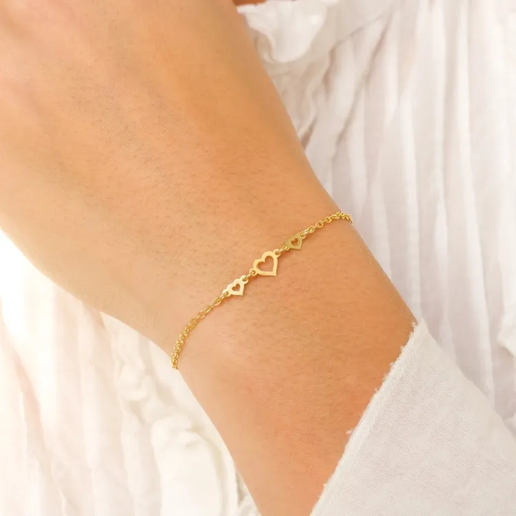 hjärta armband i förgyllt silver