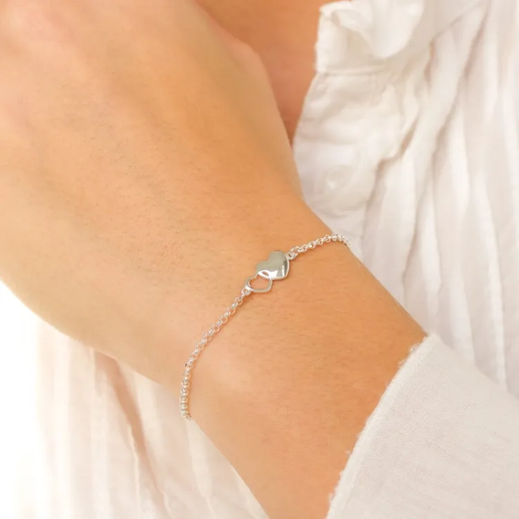 hjärta armband i silver