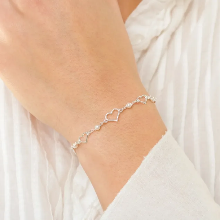 hjärta armband i silver