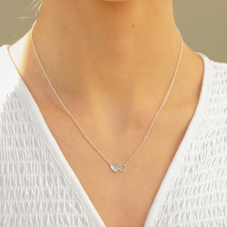 hjärta halsband i silver