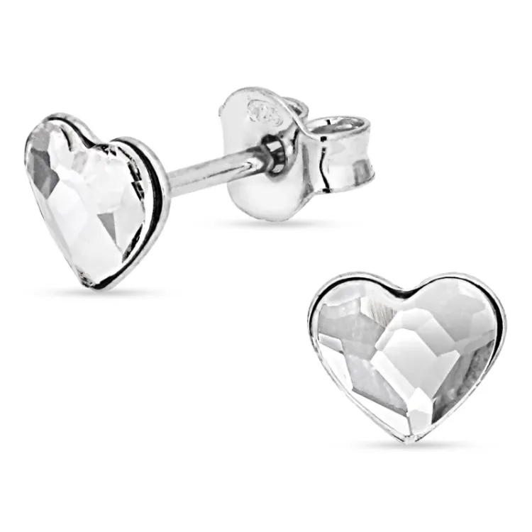 vita hjärta örhängen i silver - Little Ones