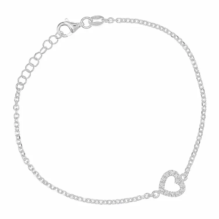 hjärta armband i silver med hjärthängen i silver