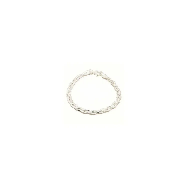 flätat armband i silver  x 5,0 mm