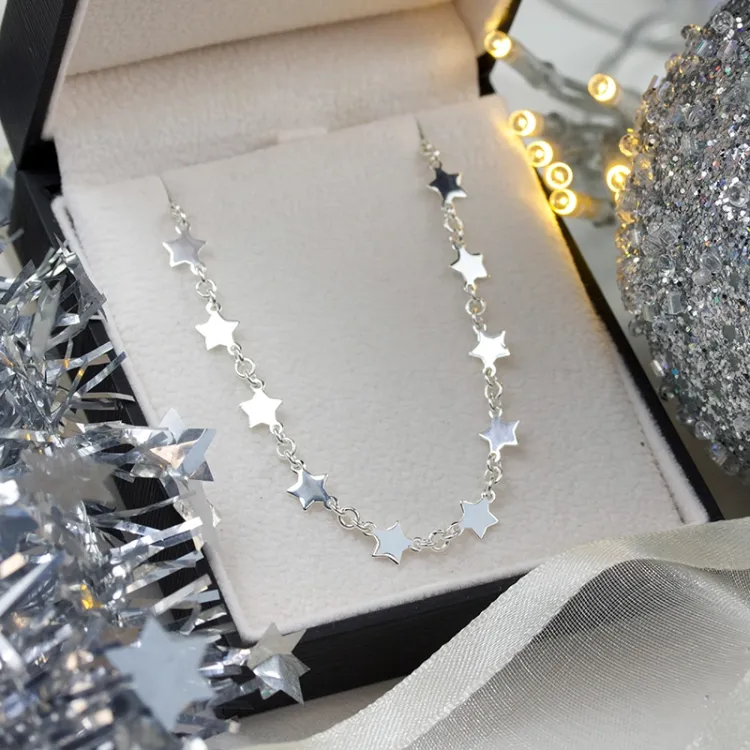 stjärna halsband i silver