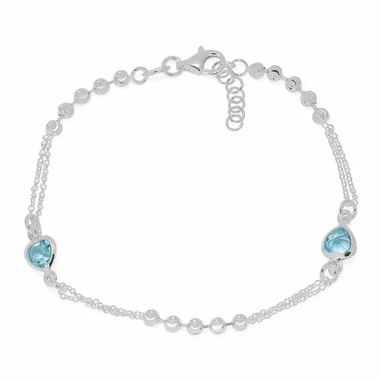 hjärta zirkon armband i silver