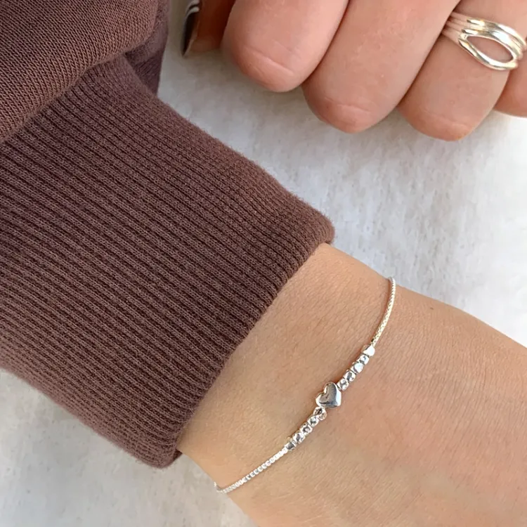 hjärta armband i silver